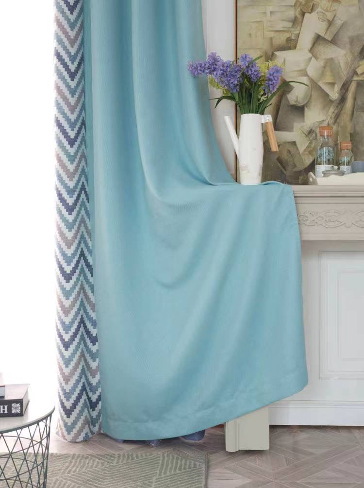 Dubbelzijdig isolerende Gordijn (Pijl Turquoise) 1 Stuk 150x245cm inclusief 1 Koord - Drievoudig Geweven