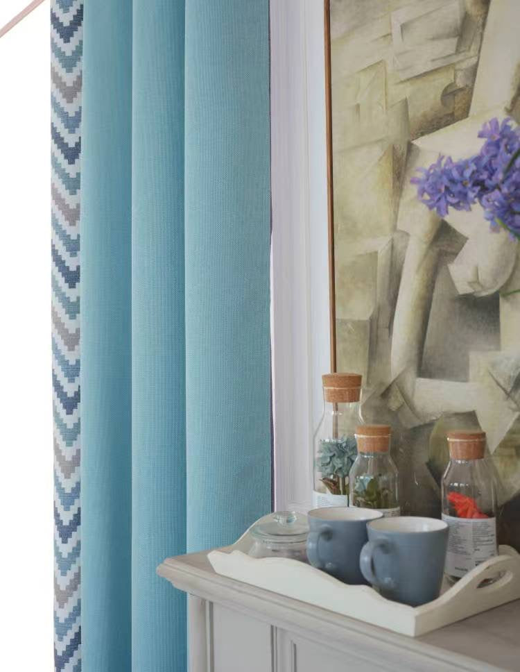 Dubbelzijdig isolerende Gordijn (Pijl Turquoise) 1 Stuk 150x245cm inclusief 1 Koord - Drievoudig Geweven