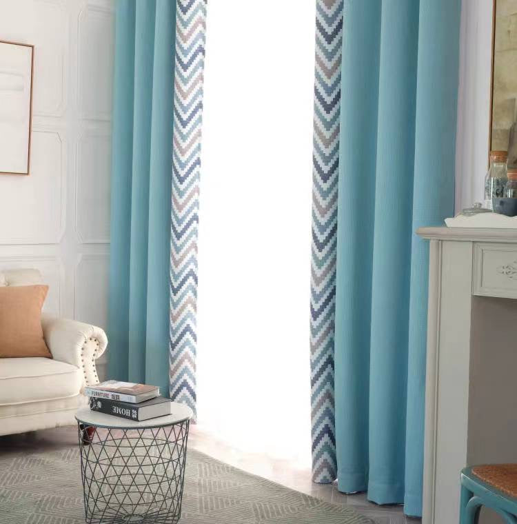 Dubbelzijdig isolerende Gordijn (Pijl Turquoise) 1 Stuk 150x245cm inclusief 1 Koord - Drievoudig Geweven