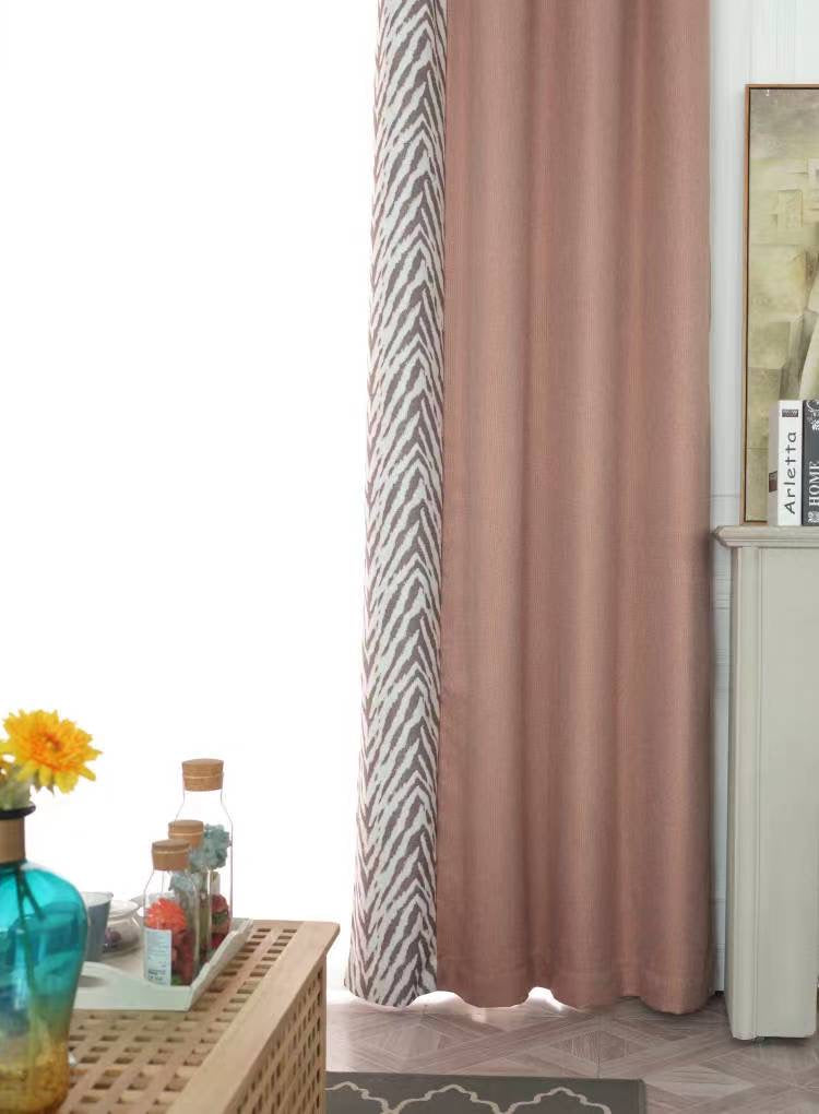 Dubbelzijdig isolerende Gordijn (Zebra Lichtbruin)1 Stuk 150x245cm inclusief 1 Koord - Drievoudig Geweven