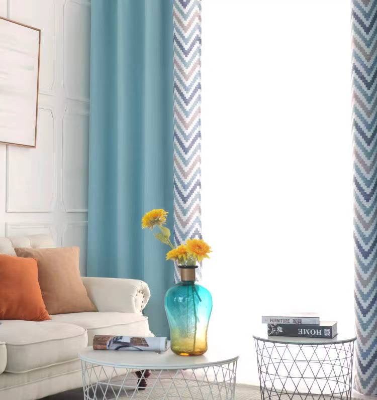 Dubbelzijdig isolerende Gordijn (Pijl Turquoise) 1 Stuk 150x245cm inclusief 1 Koord - Drievoudig Geweven