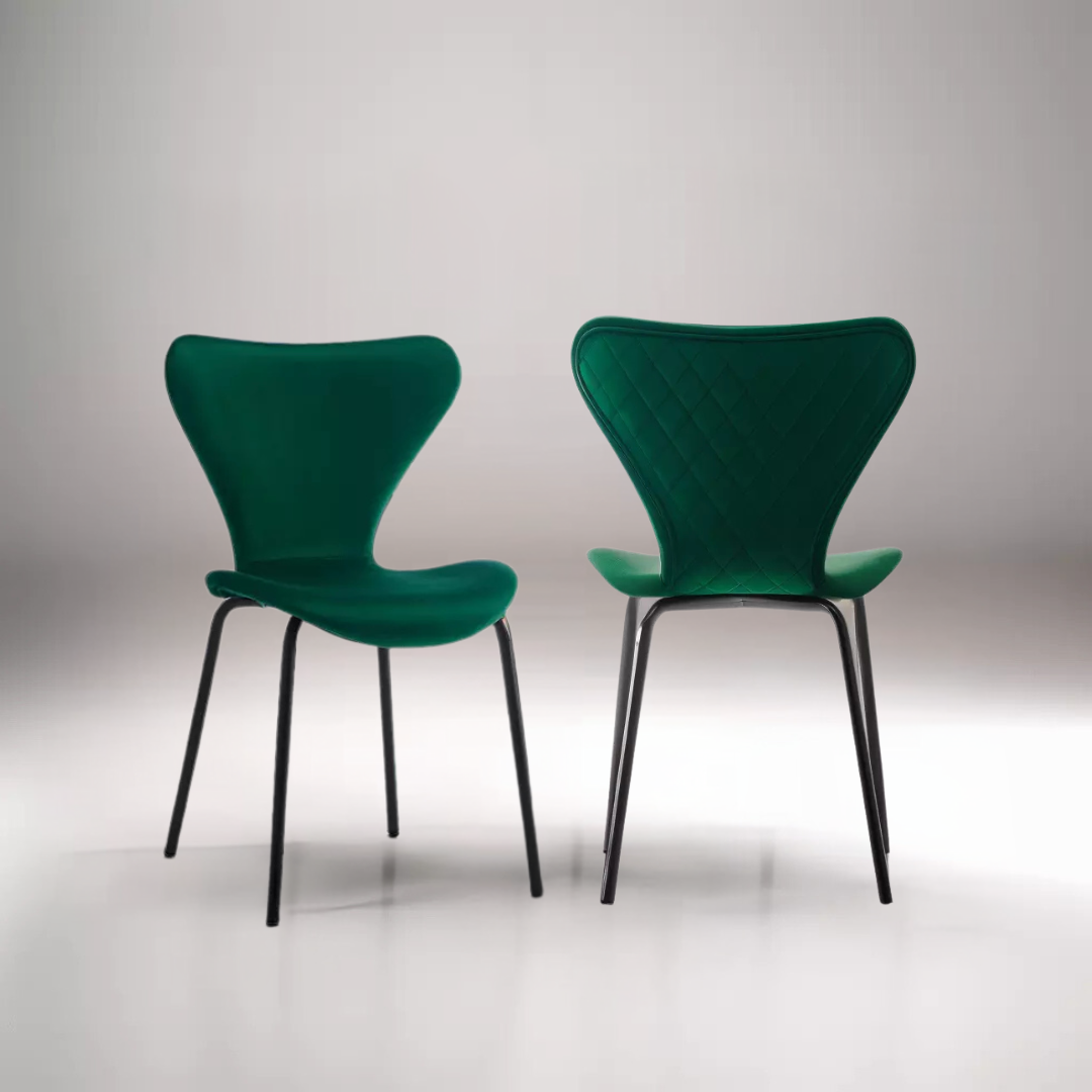 COMBINATIE DEAL - Femme Smarald Groen Vlinderstoelen in set van 4 + Maki Eettafel