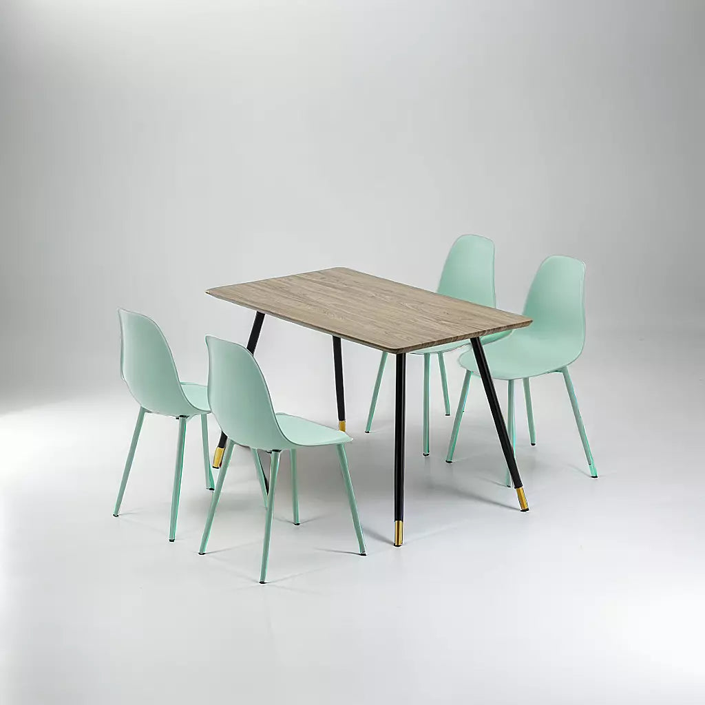 COMBINATIE DEAL - Jazz Stoelen Groen in set van 4 + Maki Eettafel