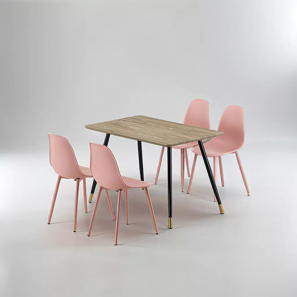 COMBINATIE DEAL - Jazz Stoelen Rosé in set van 4 + Maki Eettafel