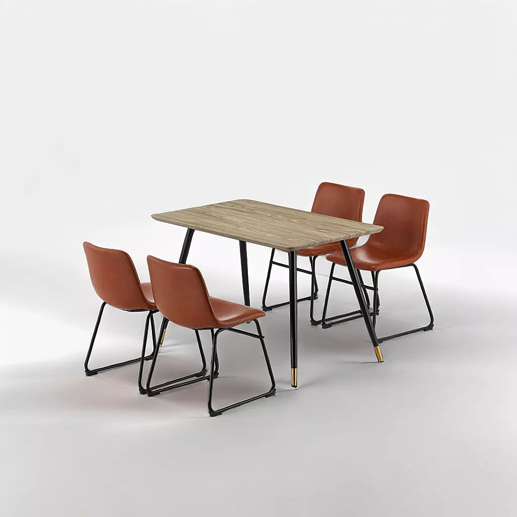 COMBINATIE DEAL - Sesu Vintage Kleur Stoelen in set van 4 + Maki Eettafel