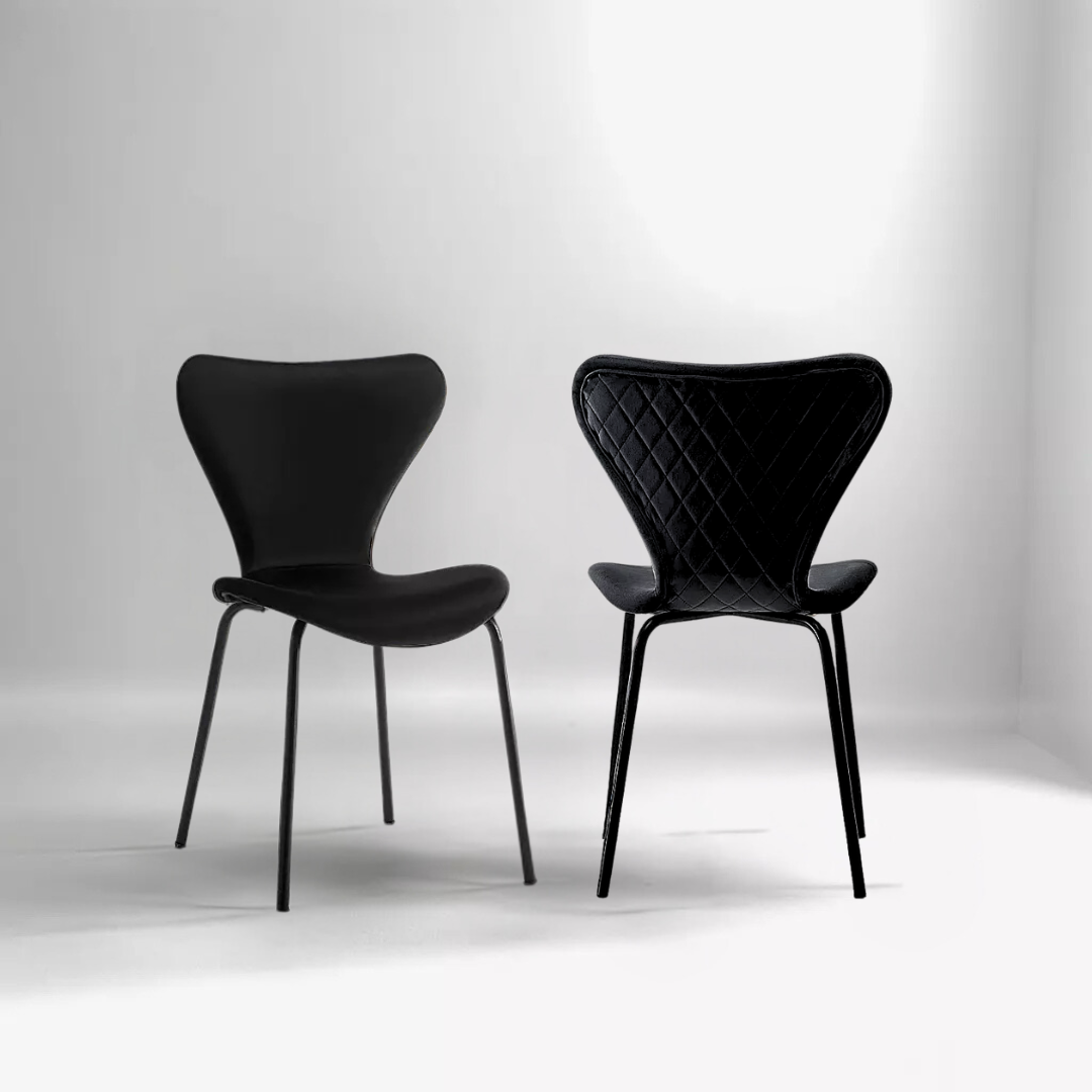 COMBINATIE DEAL - Femme Zwart Vlinderstoelen in set van 4 + Maki Eettafel