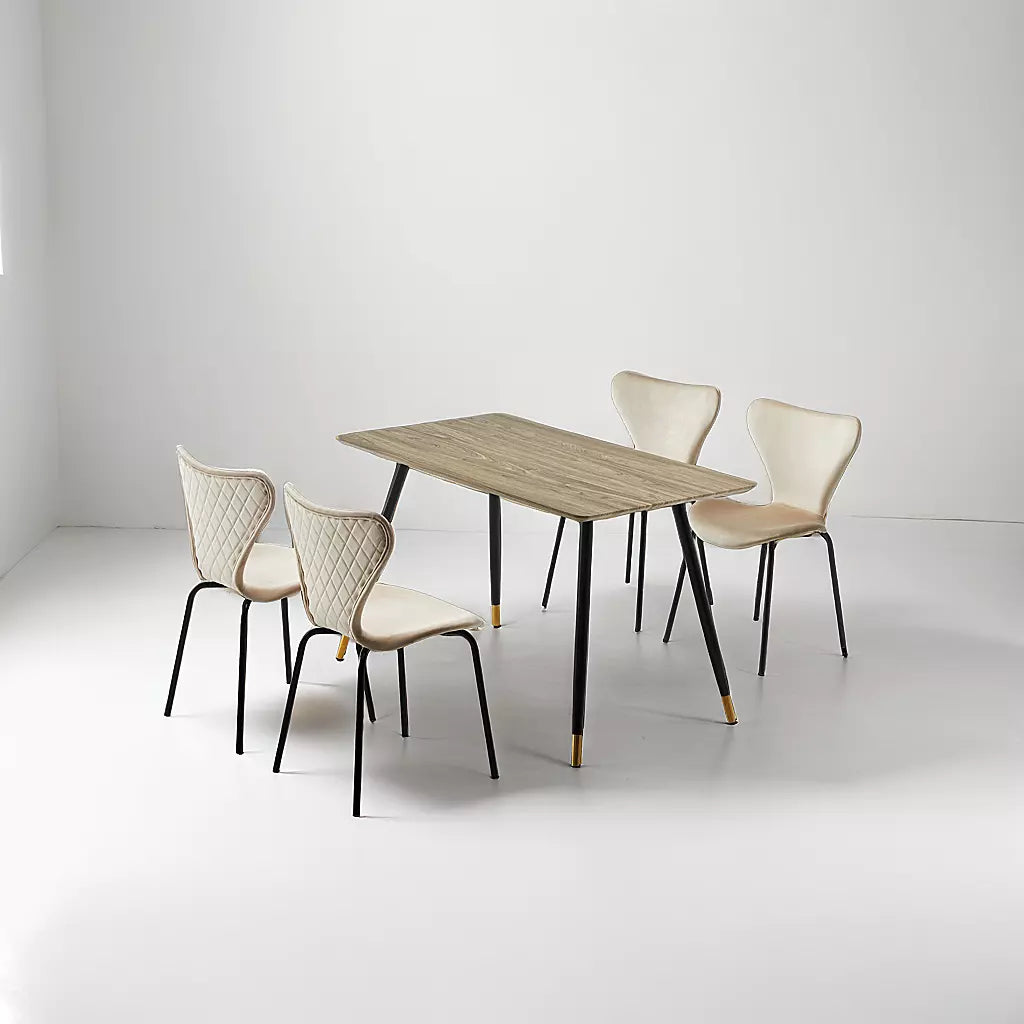 COMBINATIE DEAL - Femme Crème Vlinderstoelen in set van 4 + Maki Eettafel