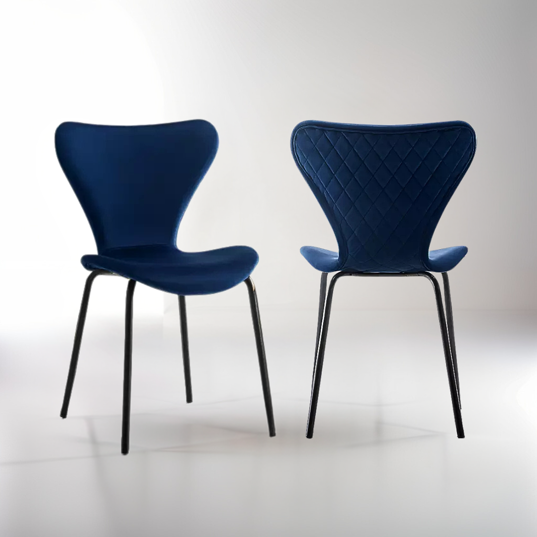 COMBINATIE DEAL - Femme Royal Blue Vlinderstoelen in set van 4 + Maki Eettafel